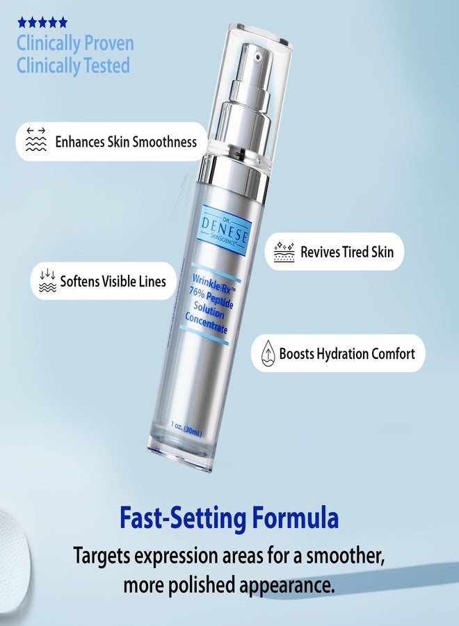 Dr. Denese Wrinkle RX 76% Peptide Solution Concentrate 1 oz – Supports Smoother, Firmer-Looking Skin With Lightweight Hydration – Doctor-Developed Formula for Refined, Youthful-Looking Tone - Image 4